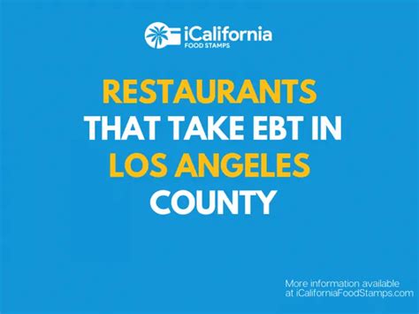 Restaurants That Accept Ebt In Los Angeles County California Food