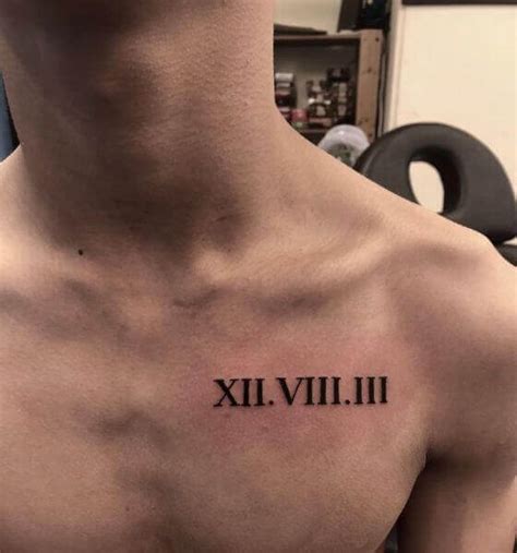 Roman Numerals Chest Tattoo