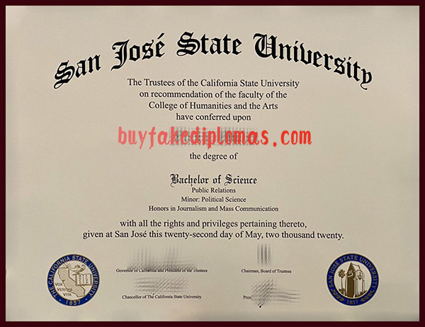 San Jose State University Degree Sample Buy Fake Diploma Online Fake