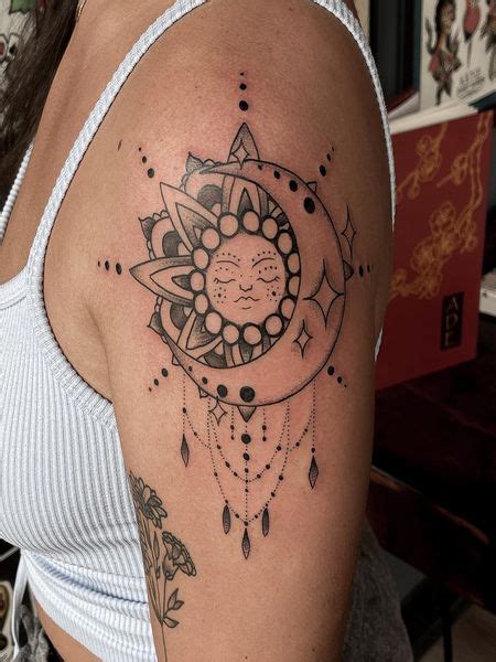 Share More Than 81 Sun And Moon Shoulder Tattoo Latest In Coedo Com Vn