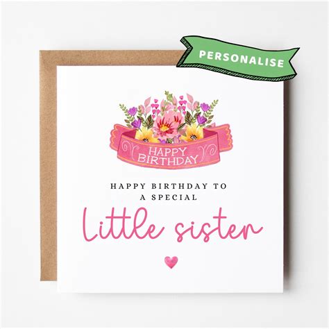 Sister Birthday Card Birthday Card For Little Sister Way To Make Me