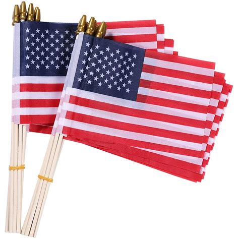 Small American Flags 12 Pack 4X6 Inch Small American Flags On Stick