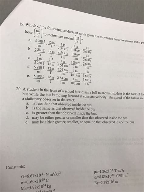 Solved Which Of The Following Products Of Ratios Gives The Conversion