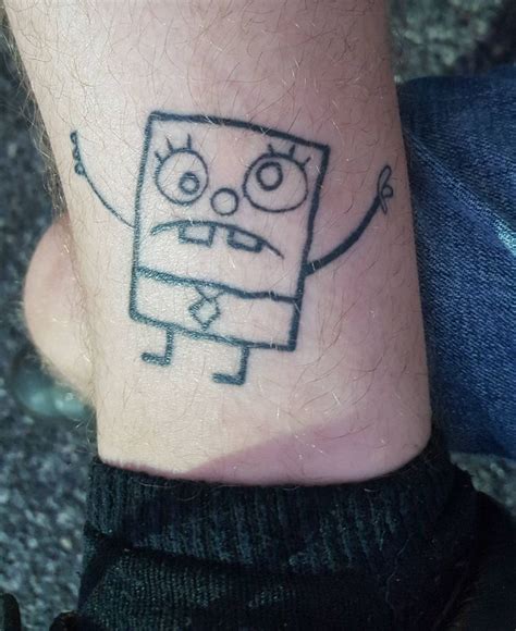 Spongebob Temporary Tattoos Cartoon Tattoos Dainty Tattoos Weird