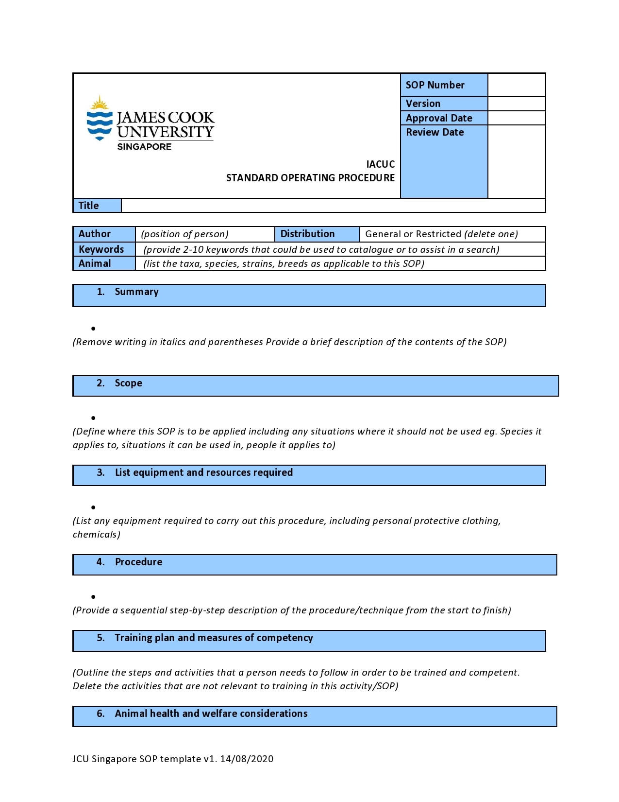 Standard Operating Procedures Templates Ms Word Excel Sop Templates