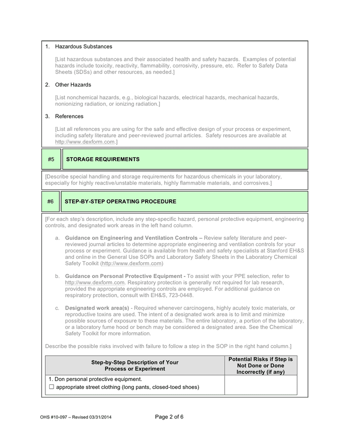 Standardized Procedure Template