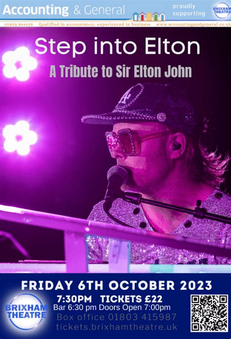 Step Into Elton A Tribute To Sir Elton John At Brixham Theatre Event