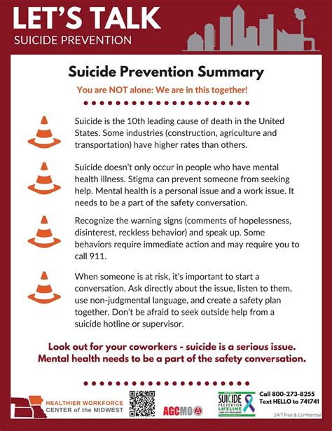 Suicide Prevention Summary Healthier Workforce Center Of The Midwest