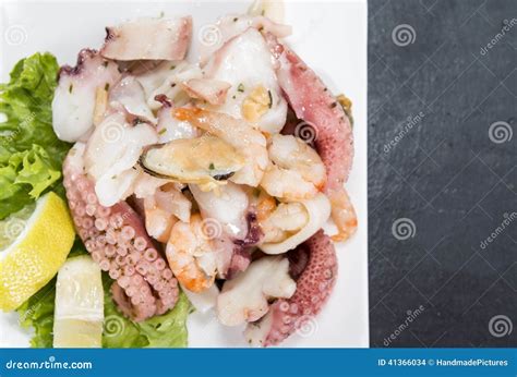 Tasty Seafood Salad Stock Photo Image Of Natural Closeup 41366034