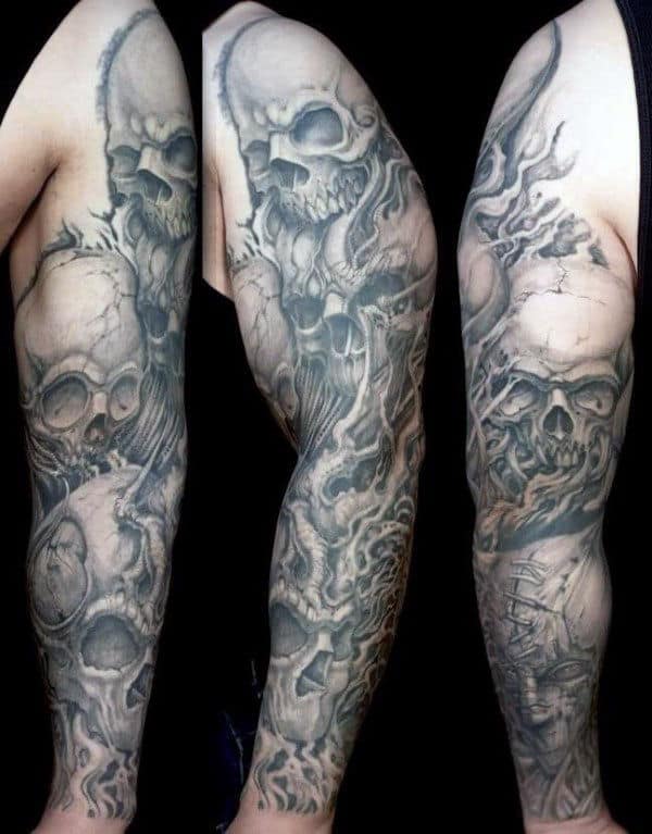 Tattoos Skull Designs For Men Half Sleeves Ksgf Tatunka Tattoos