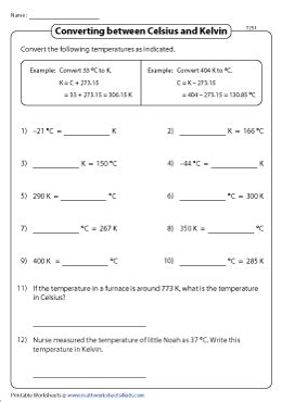 Temperature Conversion Worksheet Temperature Worksheets Img Whatley