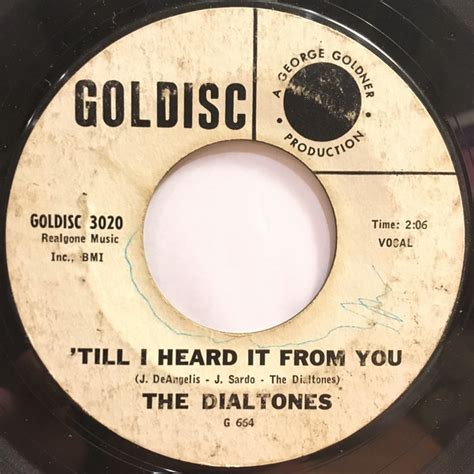 The Dialtones Till I Heard It From You Johnny 1960 Vinyl Discogs