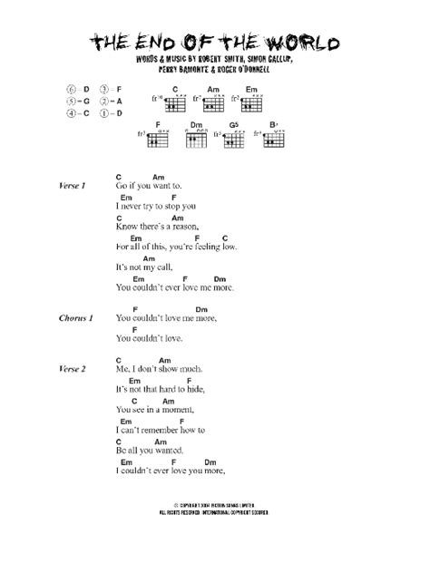 The End Of The World By The Cure Guitar Chords Lyrics Guitar Instructor