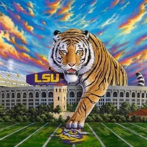 Tiger Roar Tiger Roaring Lsu Tigers Football Tiger Poster Louisiana