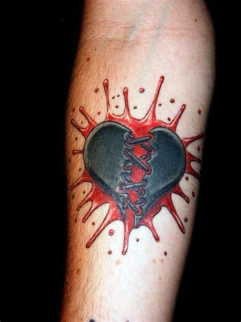 Top 41 Broken Heart Tattoo Designs For Men Split Ink Ideas