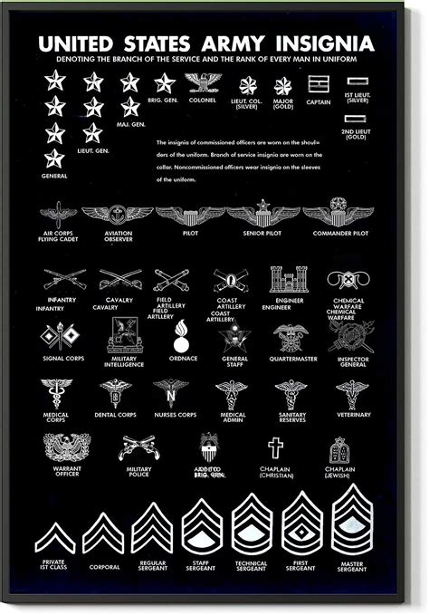 United States Rank Chart Reference Enlisted Officer Nco Guide American