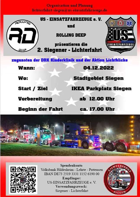 Us Einsatzfahrzeuge E V Und Rolling Deep Pr Sentieren Am Sonntag 4 Dezember Die 2 Siegener