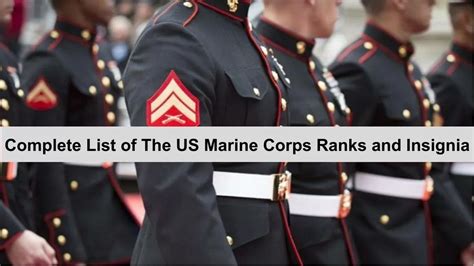 Us Marine Corps Ranks Insignia Check Complete List In Order