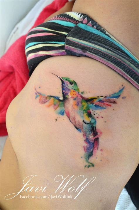 Water Paint Hummingbird Tattoo