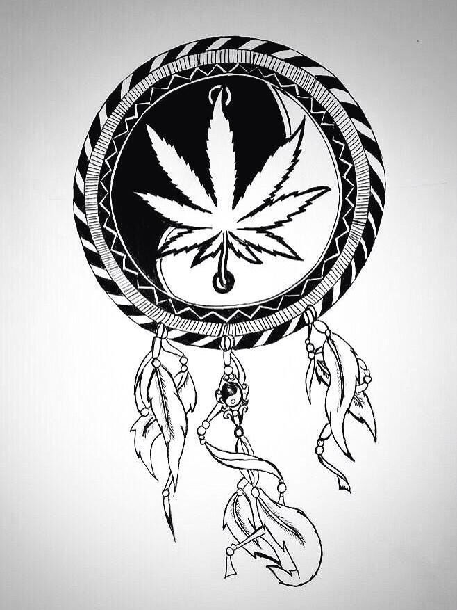 Weed Plant Drawing Tattoo