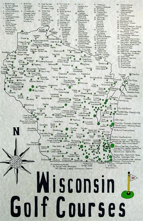 Wisconsin Golf Courses Map