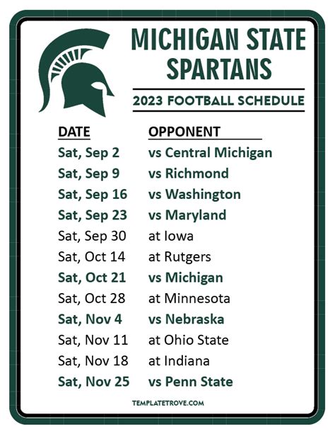 Wsu Fall 2024 Schedule Msu Football Schedule 2024