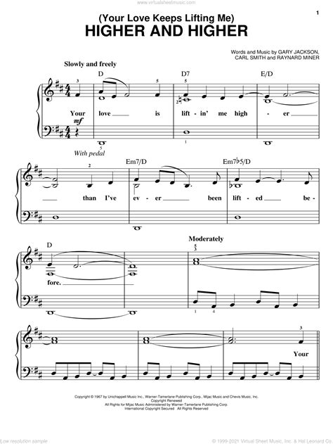 Your Love Keeps Lifting Me Higher And Higher Sheet Music For Piano Solo